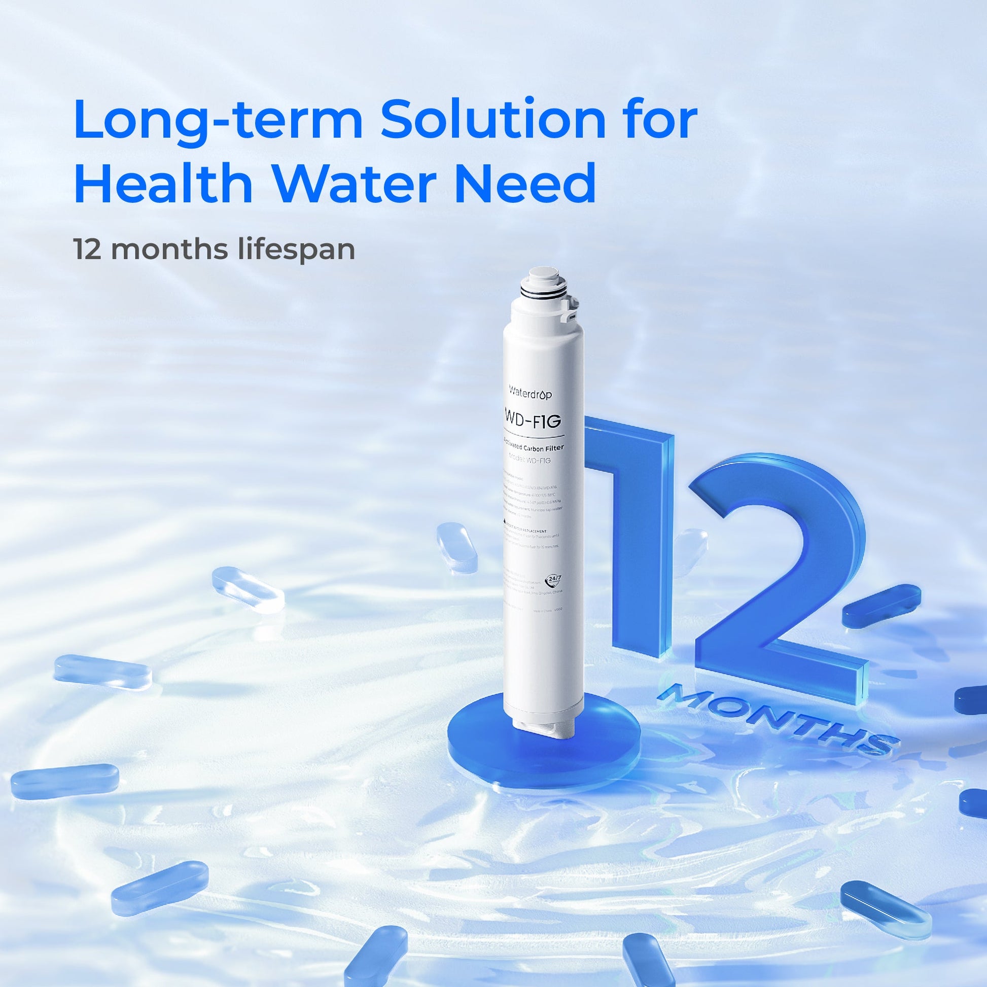 F1G Replacement Filter for Waterdrop X8 Tankless RO System