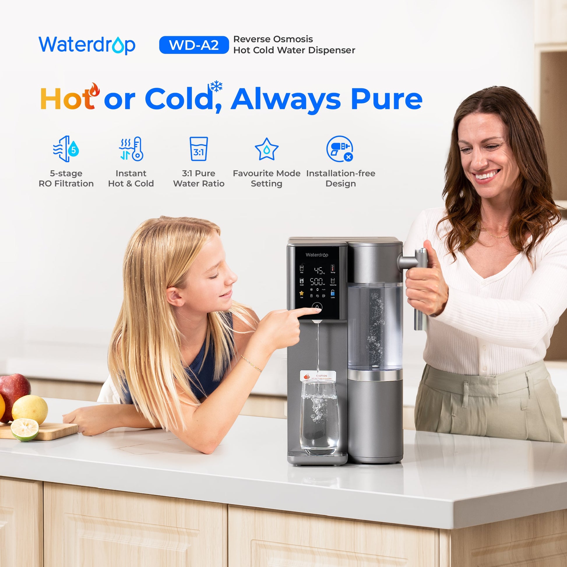 Waterdrop A2 RO Hot and Cold Water Dispenser System