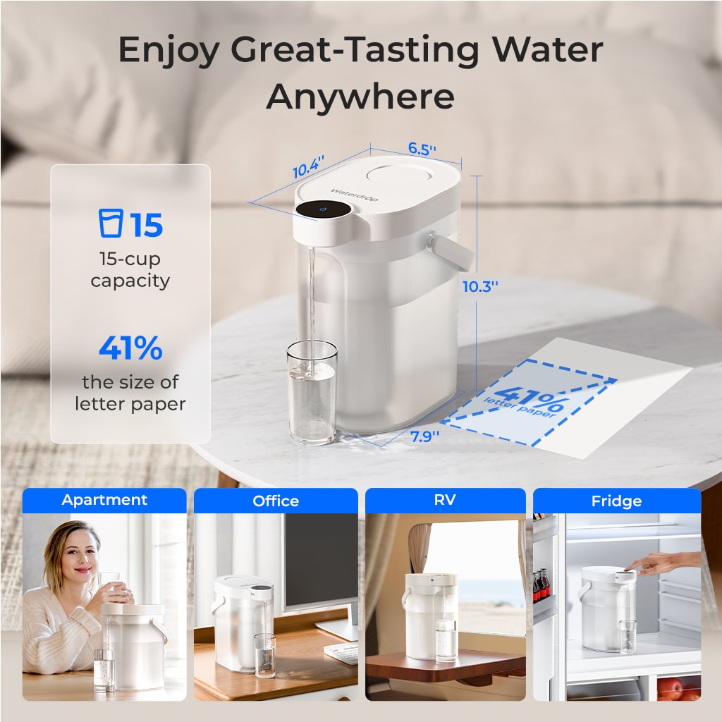 Waterdrop 0 TDS Electric Water Filter Pitcher