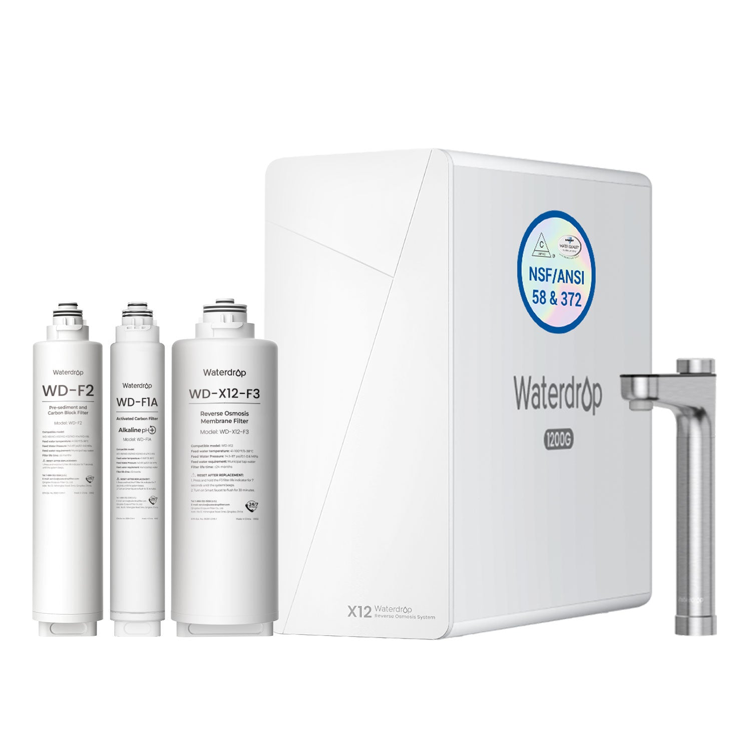 Waterdrop X Series Reverse Osmosis System, X12
