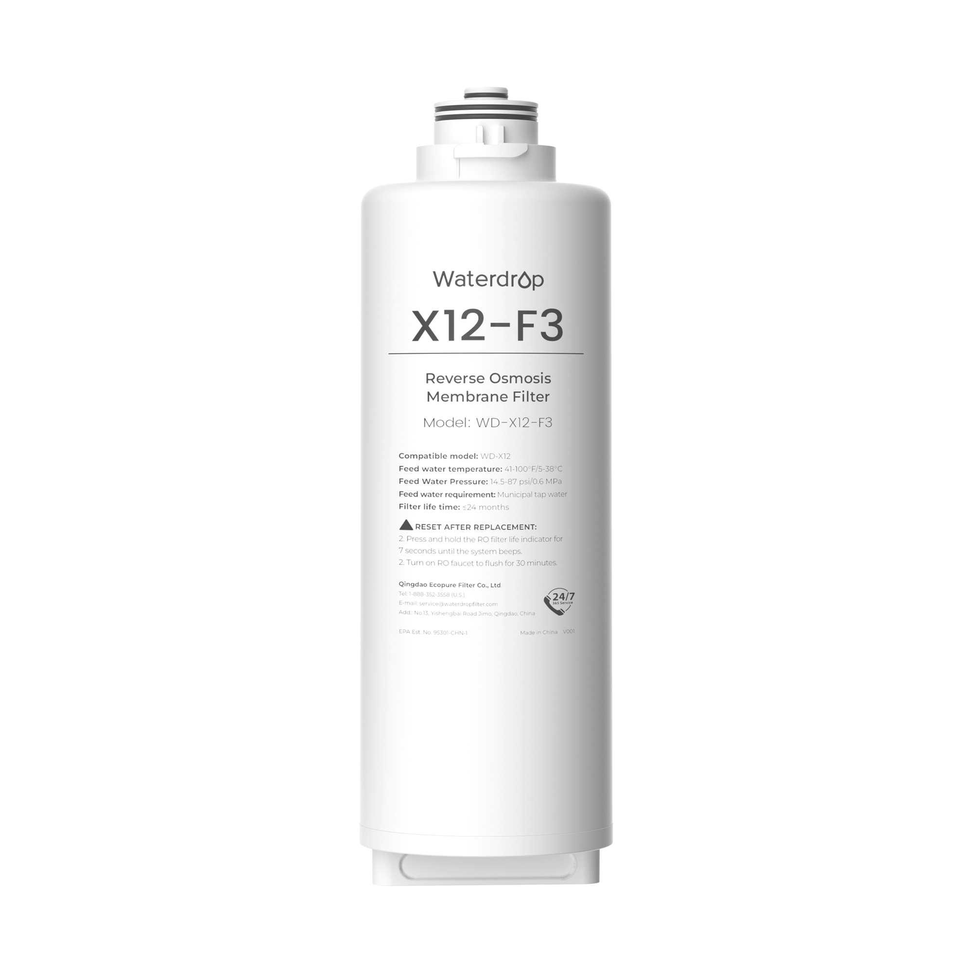 X12-F3 RO Replacement Filter for Waterdrop X12 RO System
