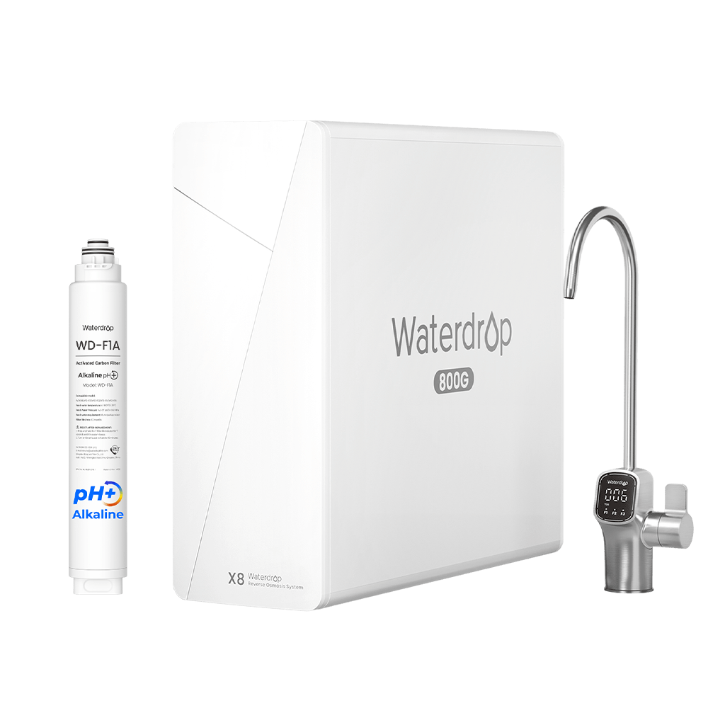 Waterdrop X Series Reverse Osmosis System, X8 with Alkaline Filter